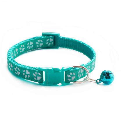 Justerbart halsband för katt & hund med bjällra Turkos
