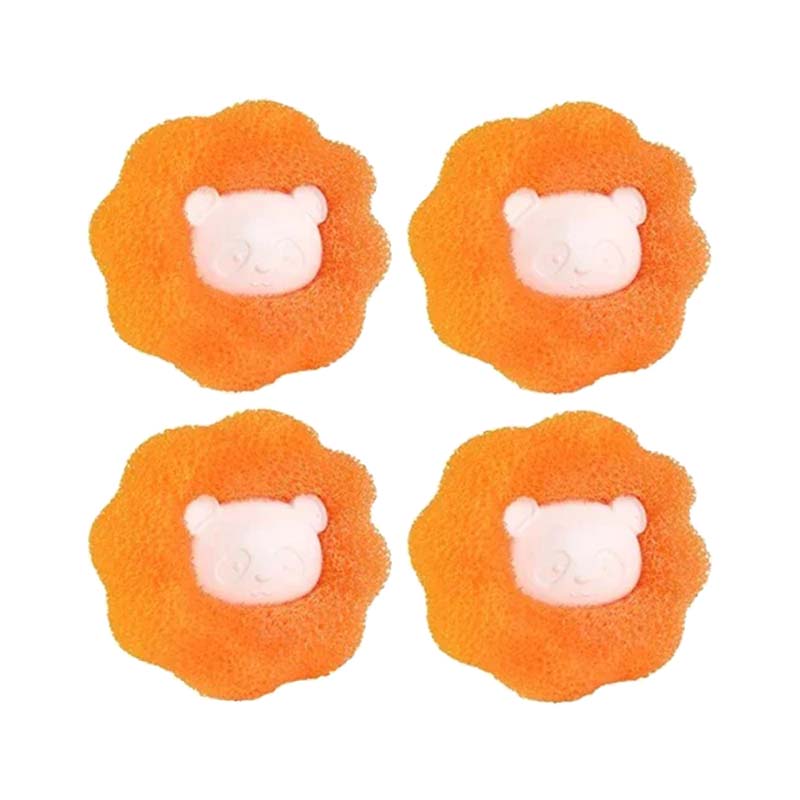 Tvättboll hårborttagare – Fångar hår i tvätten Orange 4-pack