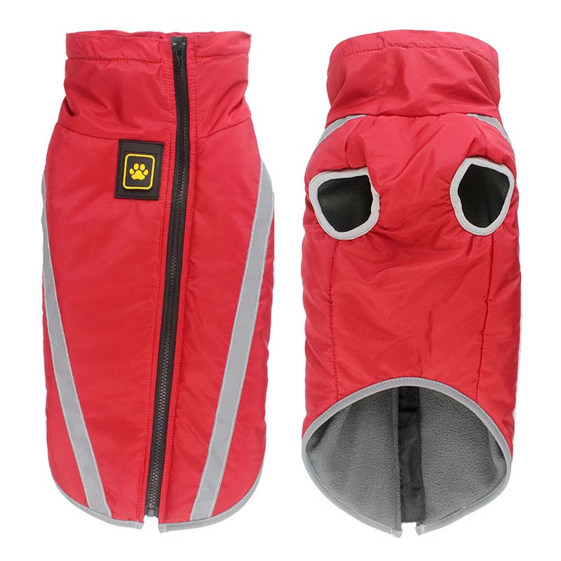 Vinterjacka till hund – för stora hundar Röd